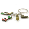 Manufacture Cast Promotional 3d Custom Design Italy Souvenir Metal Blank Enamel Bag Charm Keychains